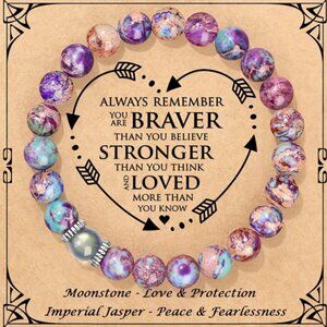 Moonstone & Imperial Jasper Bracelet: Natural Stone Beaded Fashion Accessory